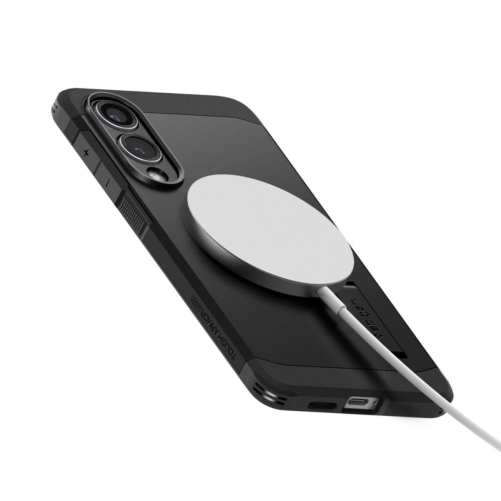 MagSafe Case for Samsung Galaxy S25 Edge S937, Spigen, Tough Armor, Black ACS09422