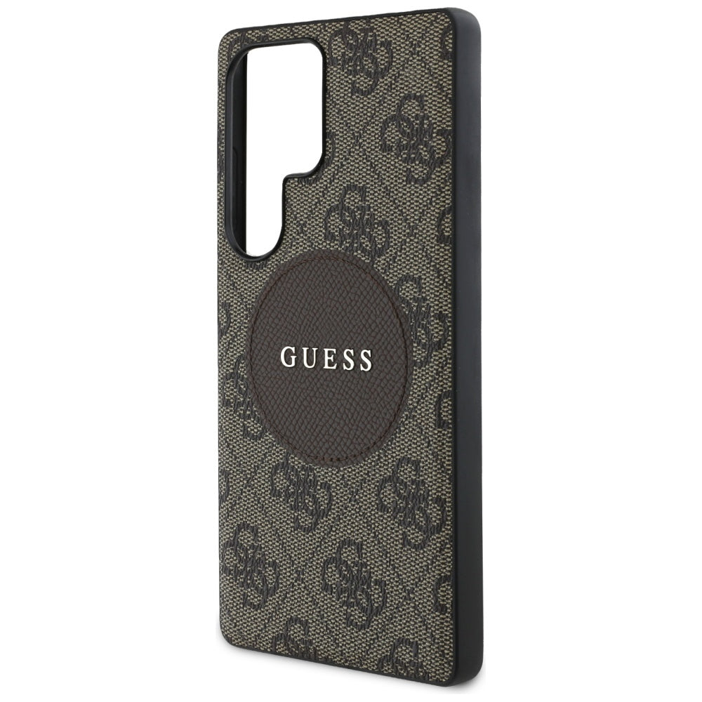 MagSafe Case for Samsung Galaxy S25 Ultra S938, Guess, 4G Circle Classic Logo, Brown