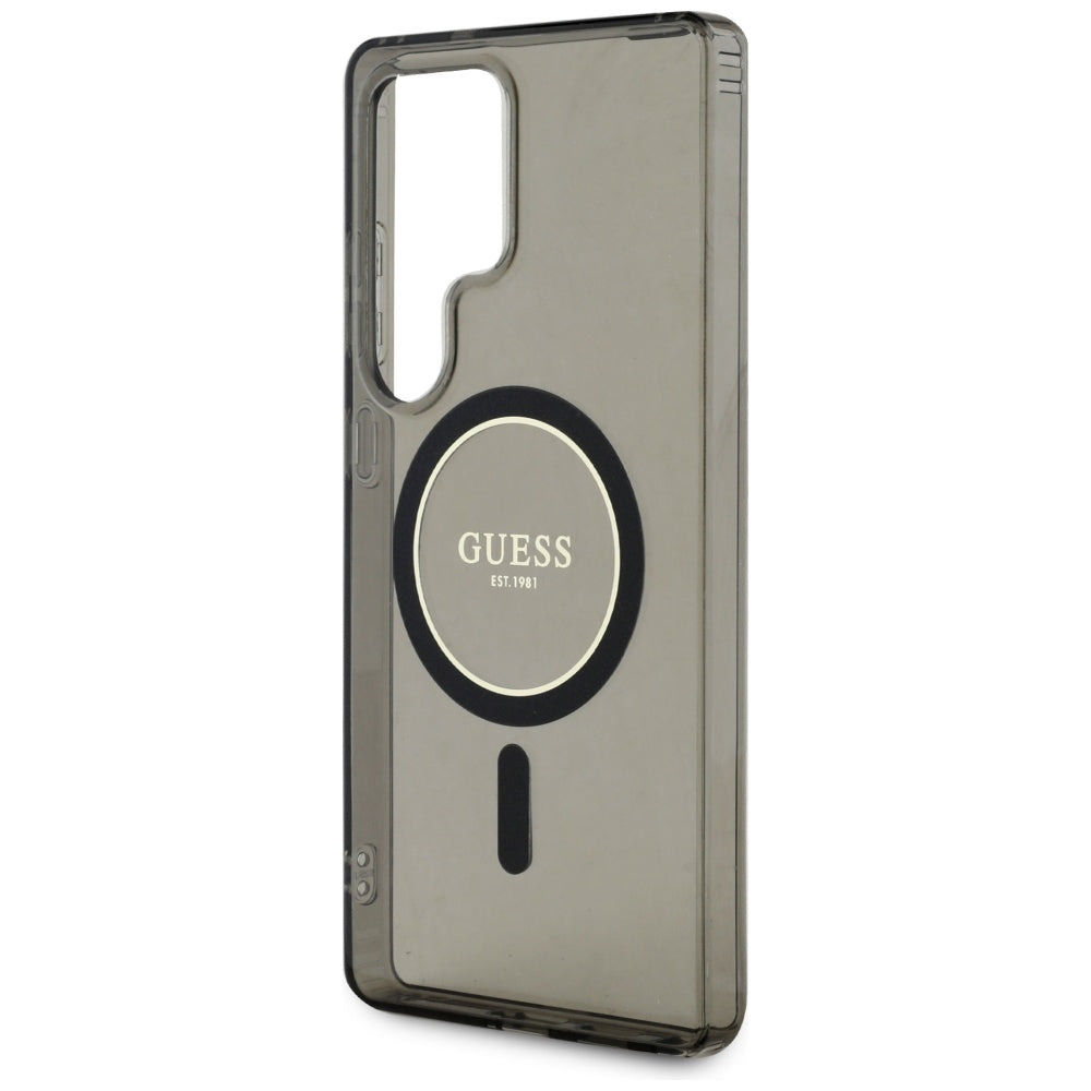 MagSafe Case for Samsung Galaxy S25 Ultra S938, Guess, IML Glitter Circle, Black