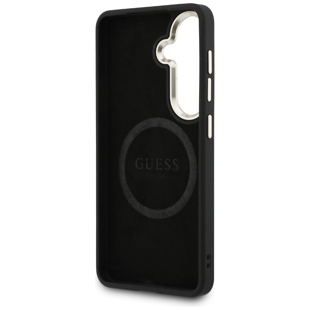 MagSafe Case for Samsung Galaxy S26 S942, Guess, Perforated Logo, Brown