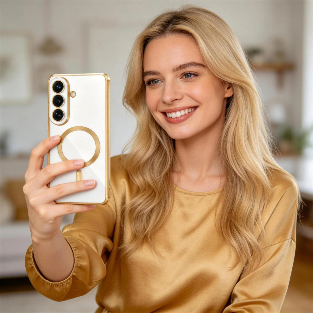 MagSafe Case for Samsung Galaxy S26 S942, Techsuit, Luxury Crystal, Silver