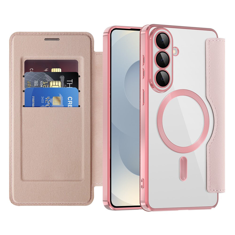 MagSafe Case for Samsung Galaxy S26 S942, Techsuit, SmartMag Book, Pink