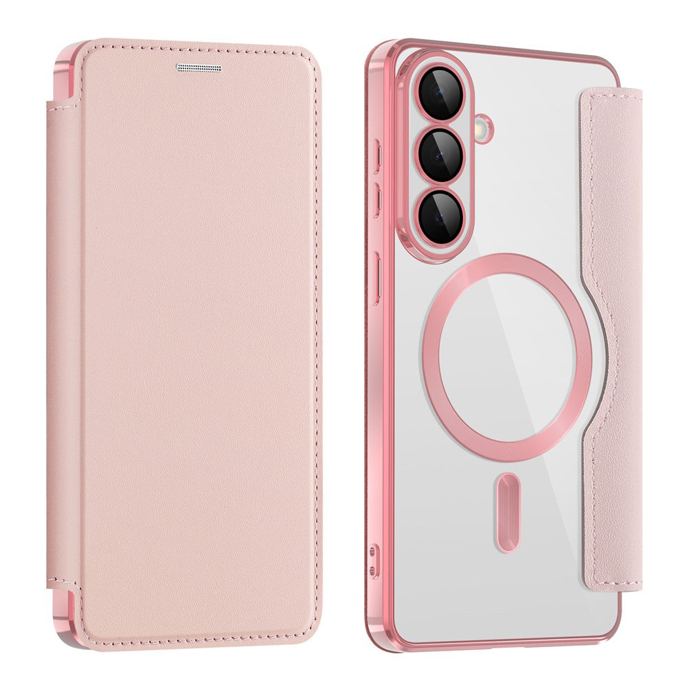 MagSafe Case for Samsung Galaxy S26 S942, Techsuit, SmartMag Book, Pink