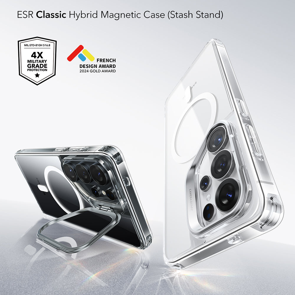 MagSafe Case for Samsung Galaxy S26 Ultra S948, ESR, Classic Hybrid Kickstand, Transparent