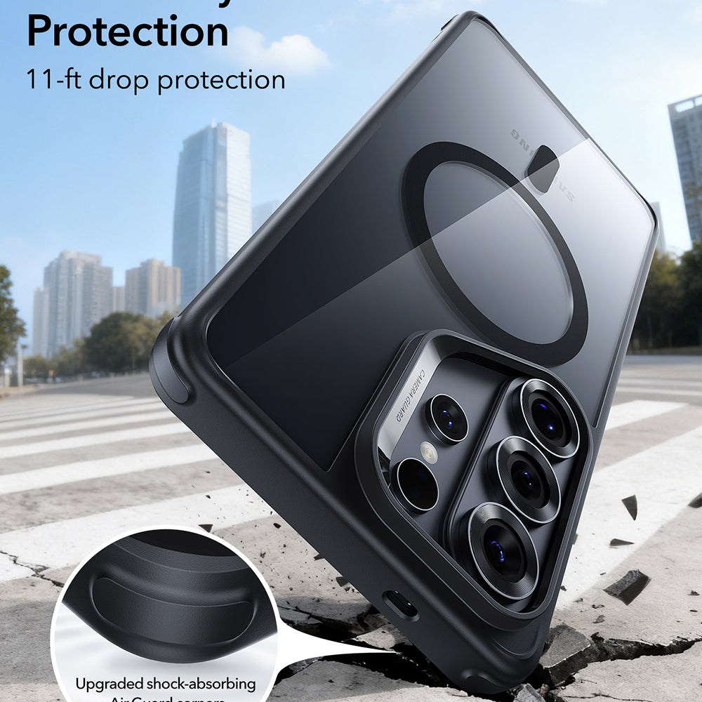 MagSafe Case for Samsung Galaxy S26 Ultra S948, ESR, Classic Hybrid, Black Transparent
