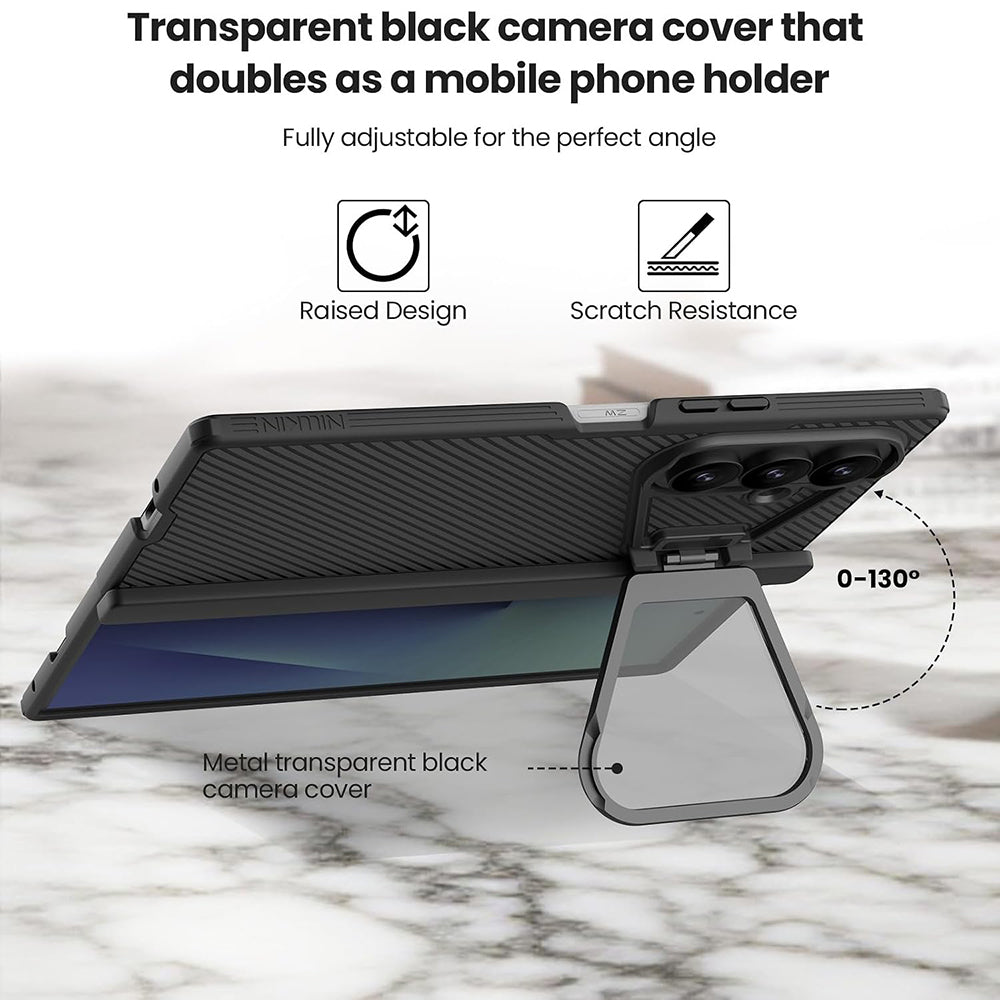 MagSafe Case for Samsung Galaxy Z Fold8 Ultra F976, Nillkin, CamShield Pro with Transparent Black Lens Cover and S-Pen Holder, Black