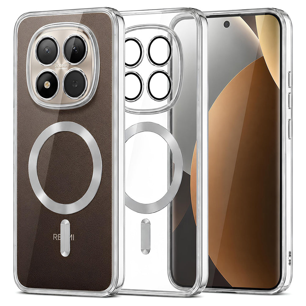 MagSafe Case for Xiaomi Poco M8 Pro / Redmi Note 15 Pro+ 5G, Techsuit, Luxury Crystal, Silver