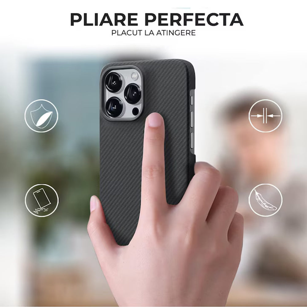 MagSafe Case for Apple iPhone 17 Pro, Techsuit Aramid Fiber, Black