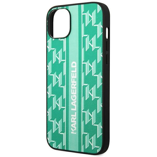 Case for Apple iPhone 14 Plus, Karl Lagerfeld, Monogram Stripe, Green