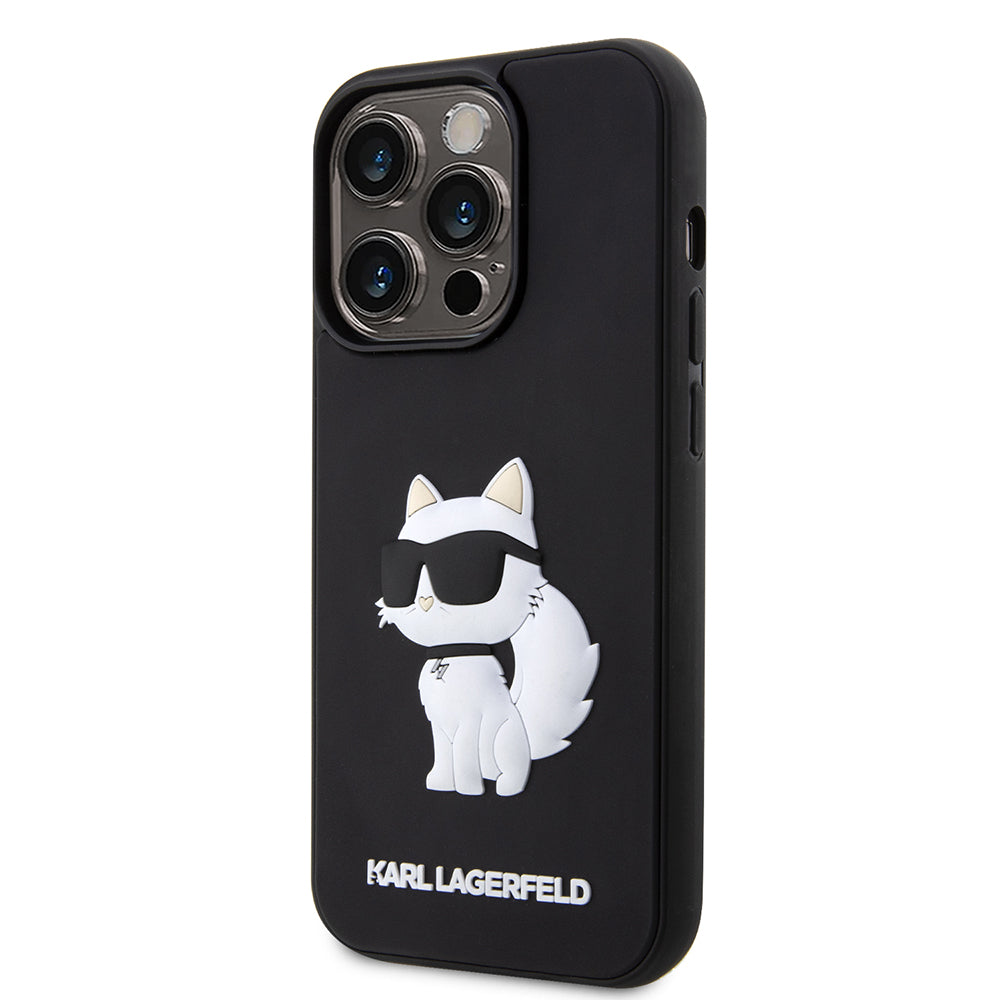 Case for Apple iPhone 14 Pro Max, Karl Lagerfeld, 3D Rubber Choupette, Black