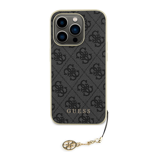Case for Apple iPhone 15 Pro Max, Guess, 4G Charm, Gray