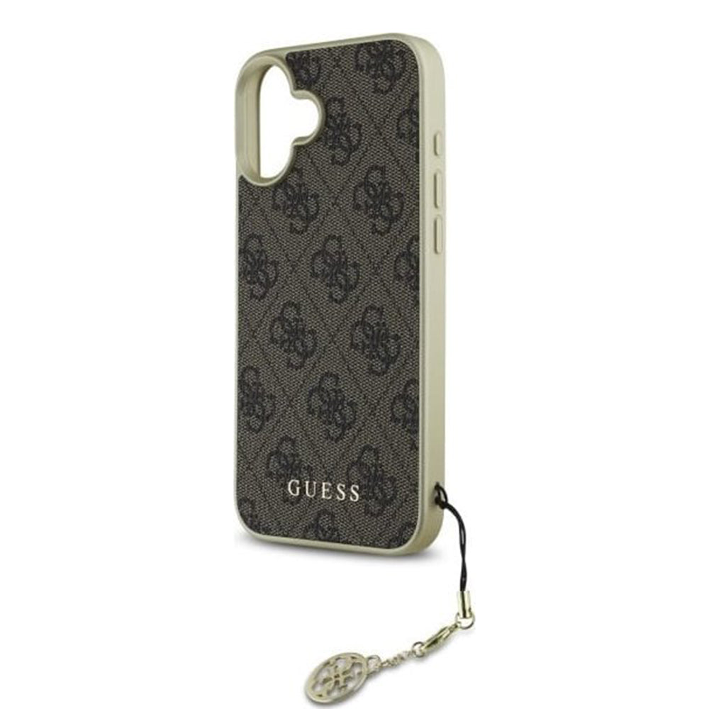 Case for Apple iPhone 16, Guess, 4G Charm, Brown