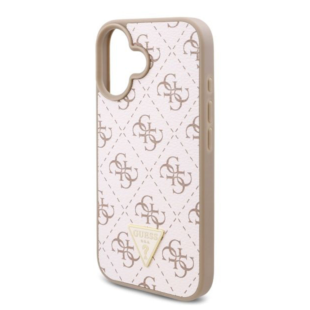 Case for Apple iPhone 16 Plus, Guess, 4G Triangle Logo, White