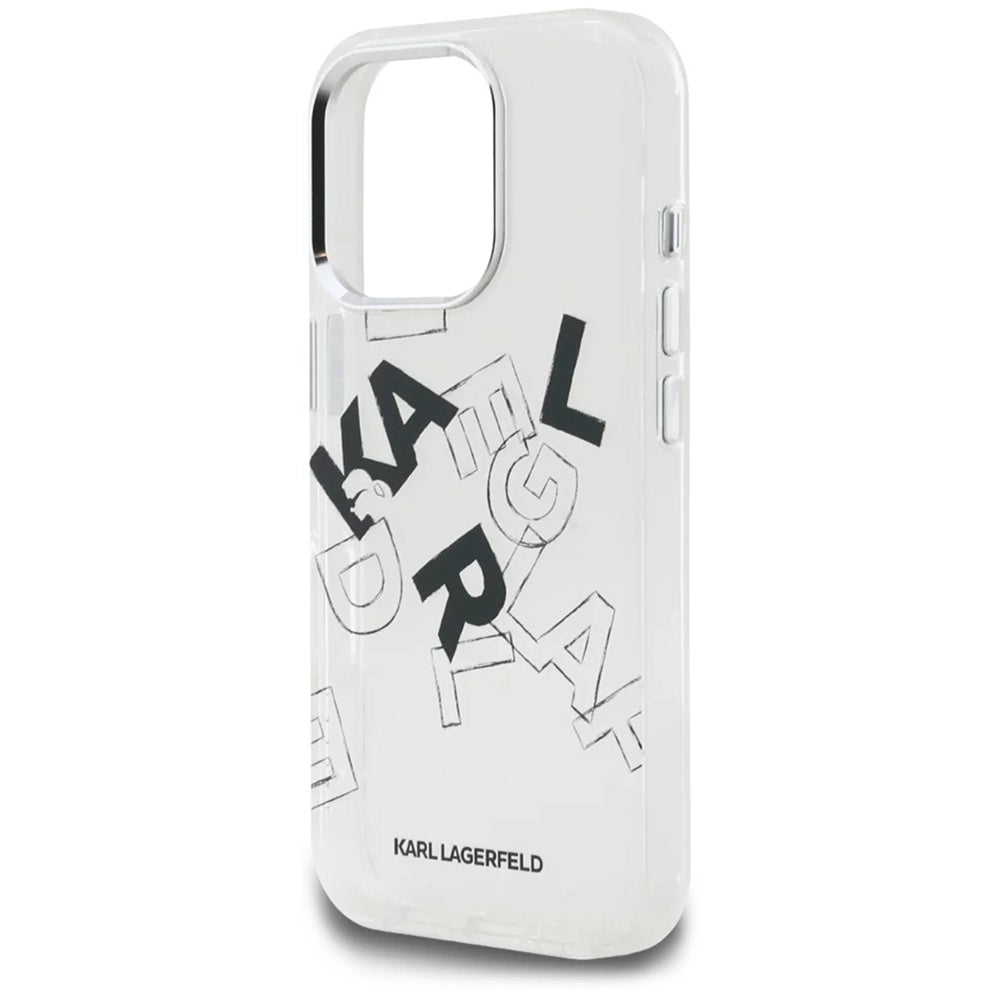 Case for Apple iPhone 16 Pro, Karl Lagerfeld, IML Sketched Graphic Logo, Transparent