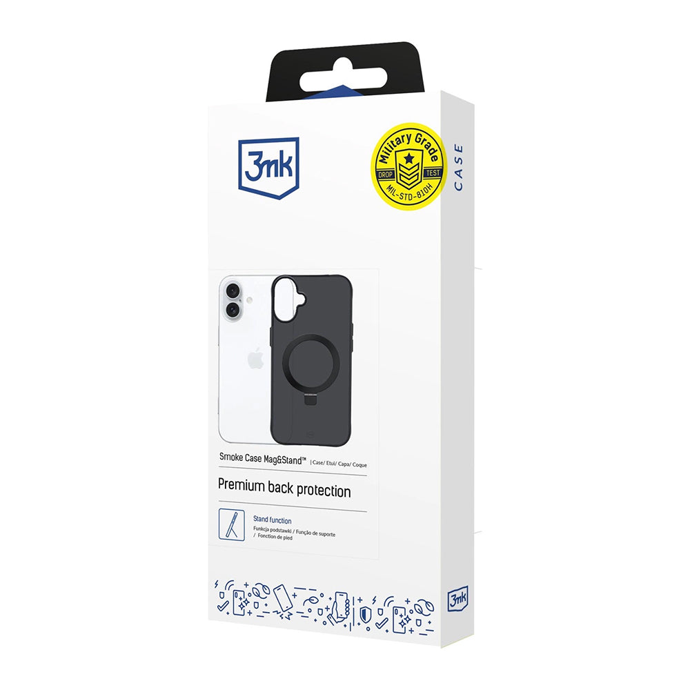 Case for Apple iPhone 17, 3MK, Smoke MagStand, Black