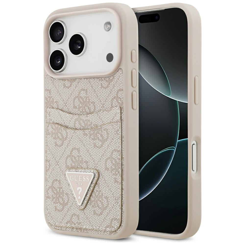 Case for Apple iPhone 17 Pro, Guess, 4G Double Card Triangle, Pink