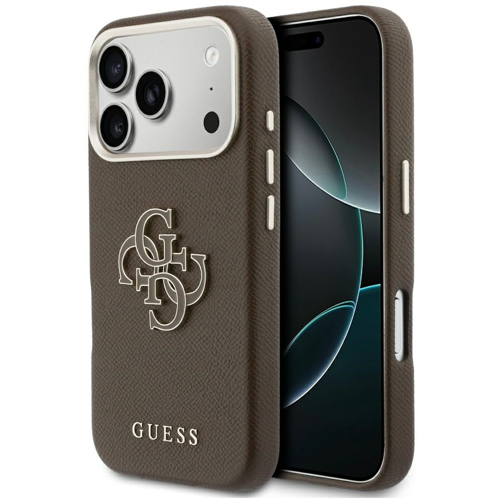 Case for Apple iPhone 17 Pro, GUESS, Resin Logo, Brown