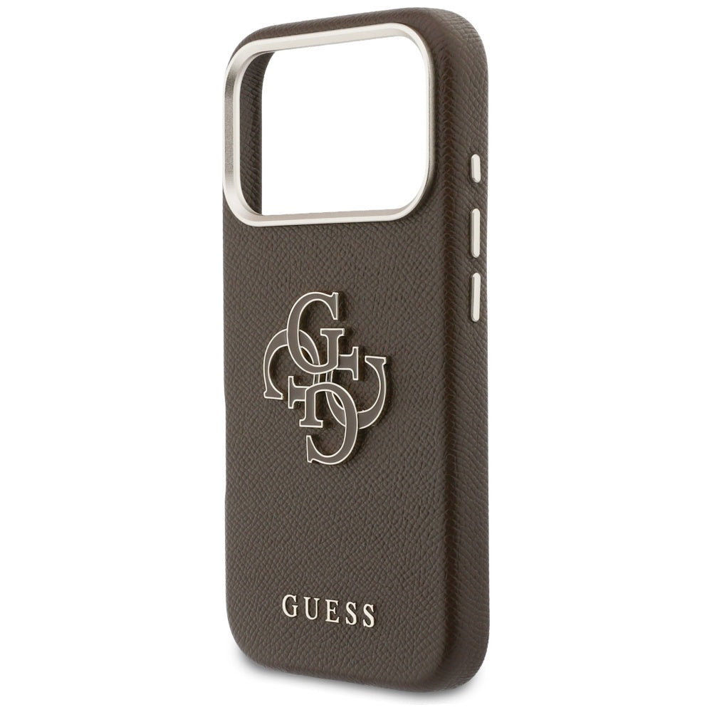Case for Apple iPhone 17 Pro, GUESS, Resin Logo, Brown