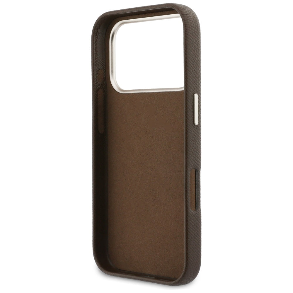 Case for Apple iPhone 17 Pro, GUESS, Resin Logo, Brown
