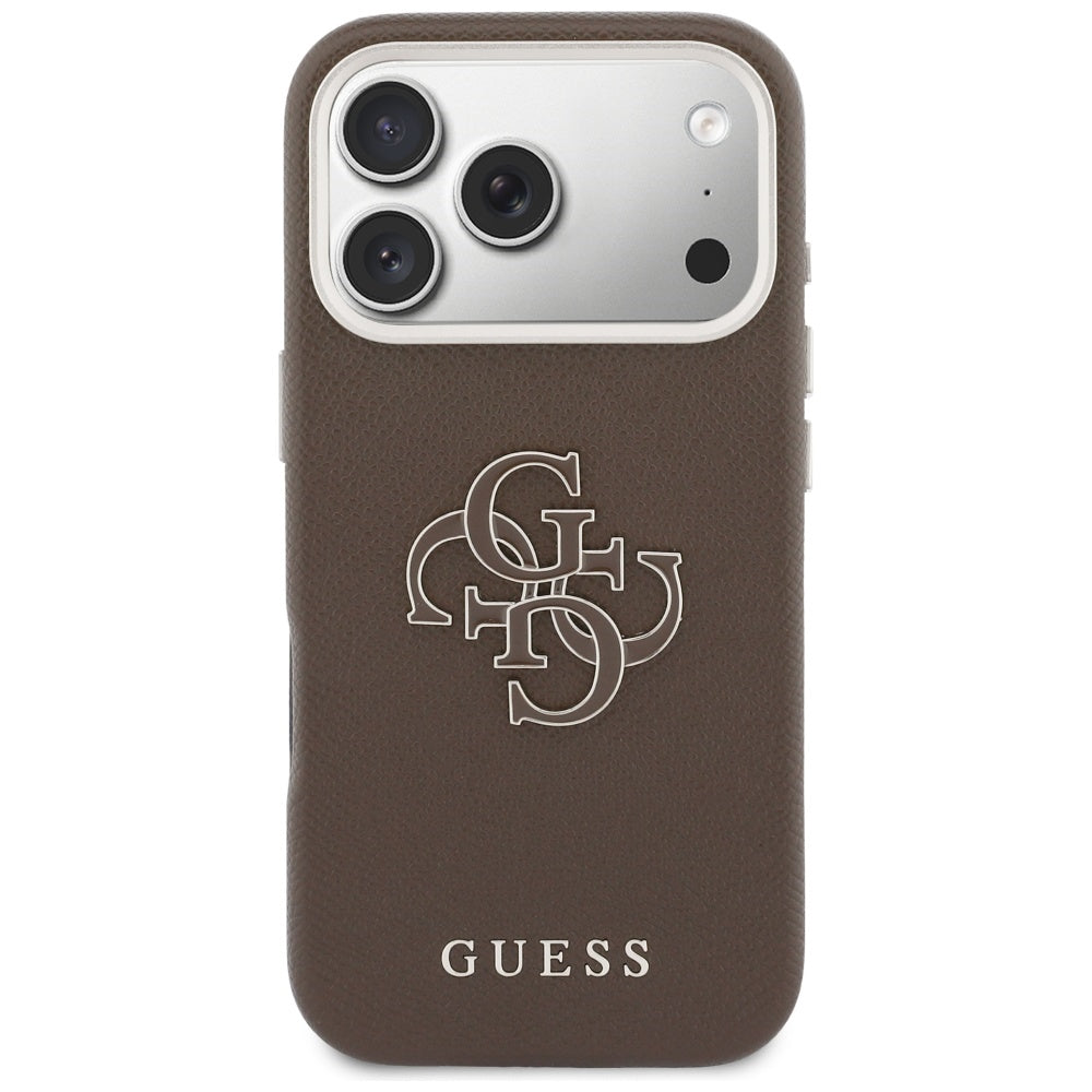 Case for Apple iPhone 17 Pro, GUESS, Resin Logo, Brown