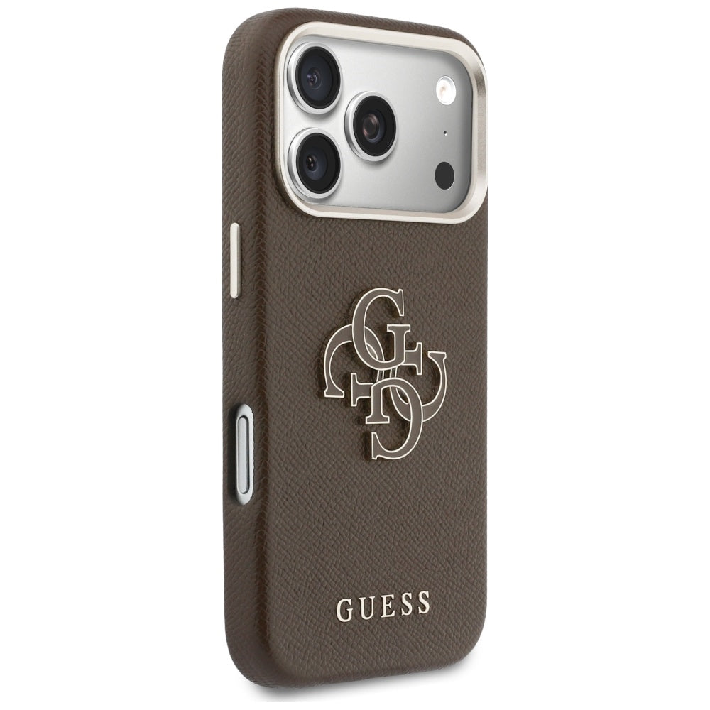 Case for Apple iPhone 17 Pro, GUESS, Resin Logo, Brown