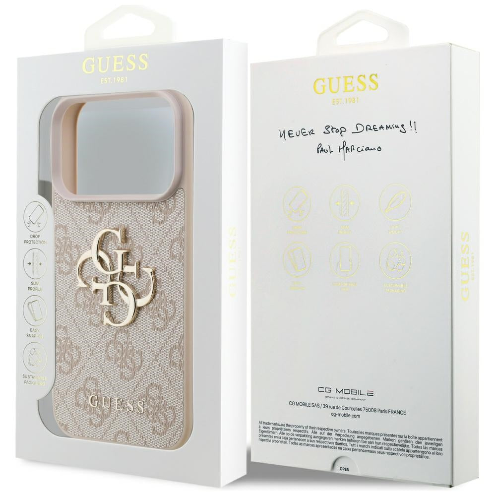 Case for Apple iPhone 17 Pro Max, Guess, 4G Big Logo, Pink