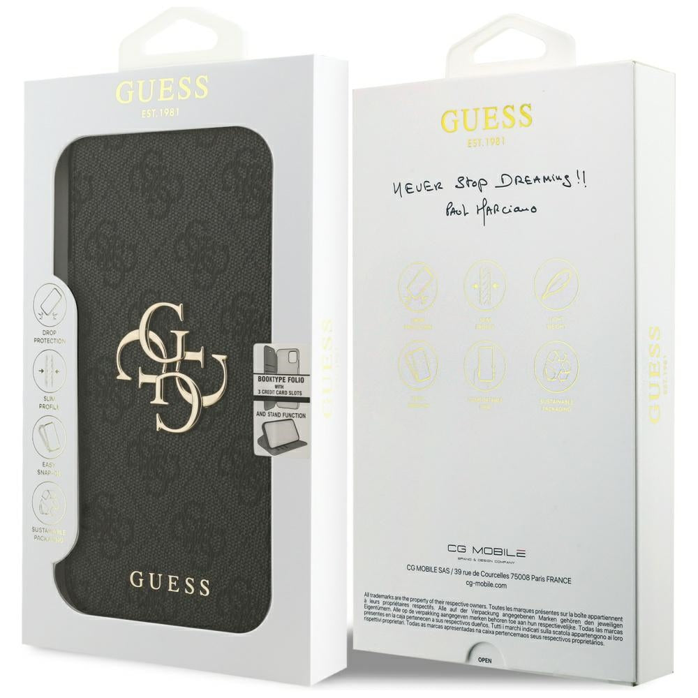 Case for Apple iPhone 17 Pro Max, Guess, 4G Metal Logo, Black