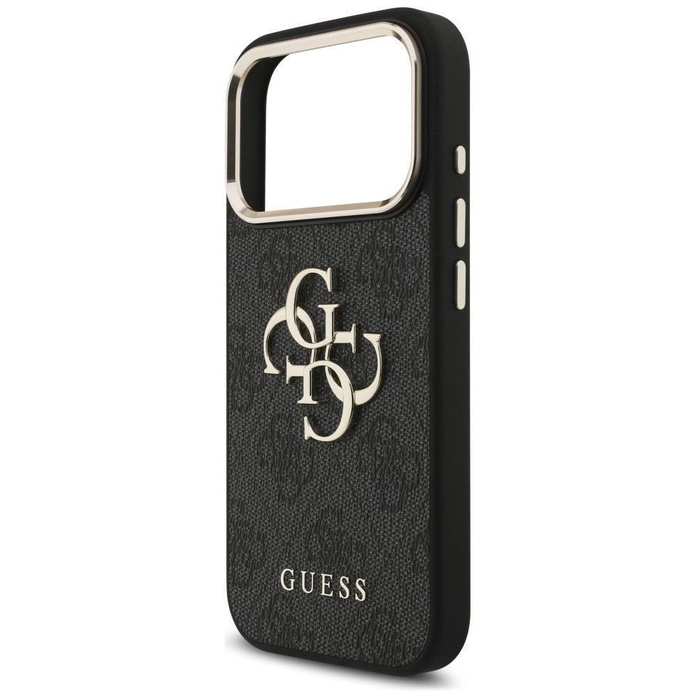 Case for Apple iPhone 18 Pro / 17 Pro, Guess, 4G Classic Logo with Strap, Black Gold