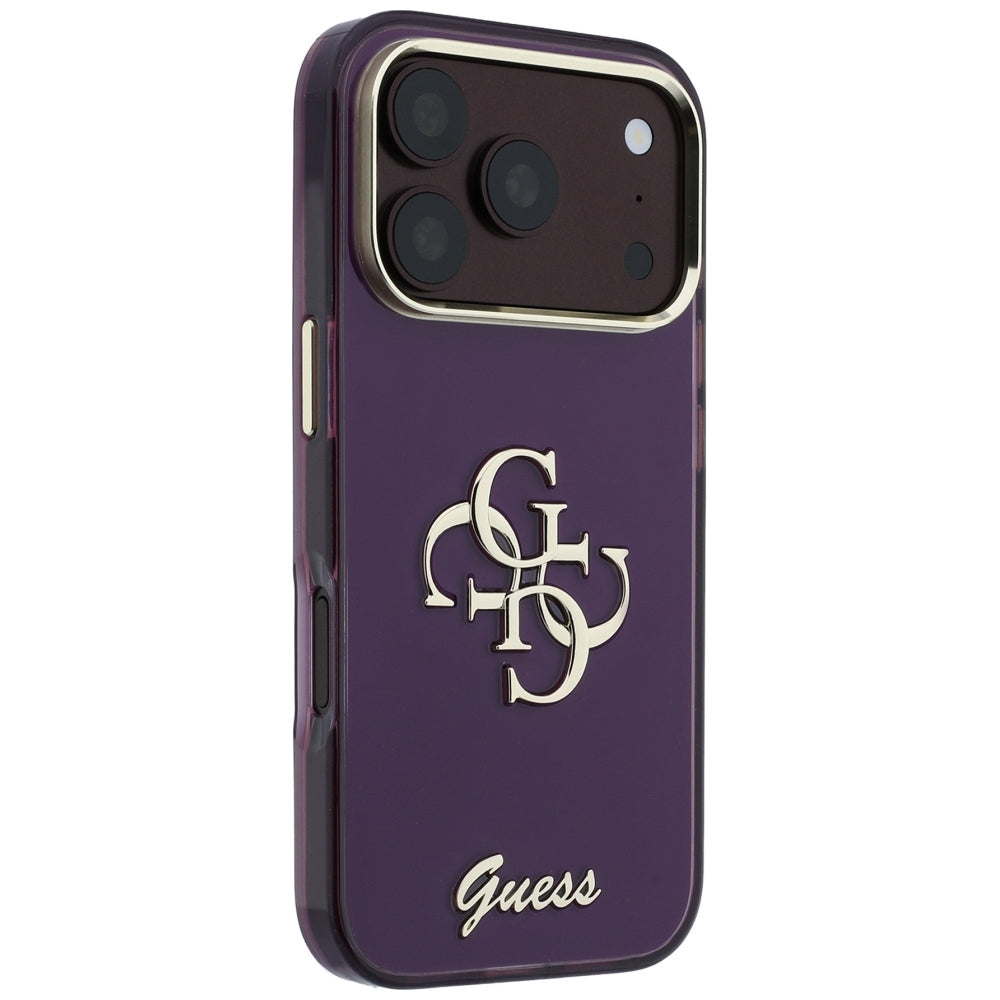 Case for Apple iPhone 18 Pro Max / 17 Pro Max, Guess, IML 4G Metal Script, Burgundy