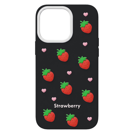 Case for Apple iPhone 17 Pro Max, OEM, Strawberry, Black