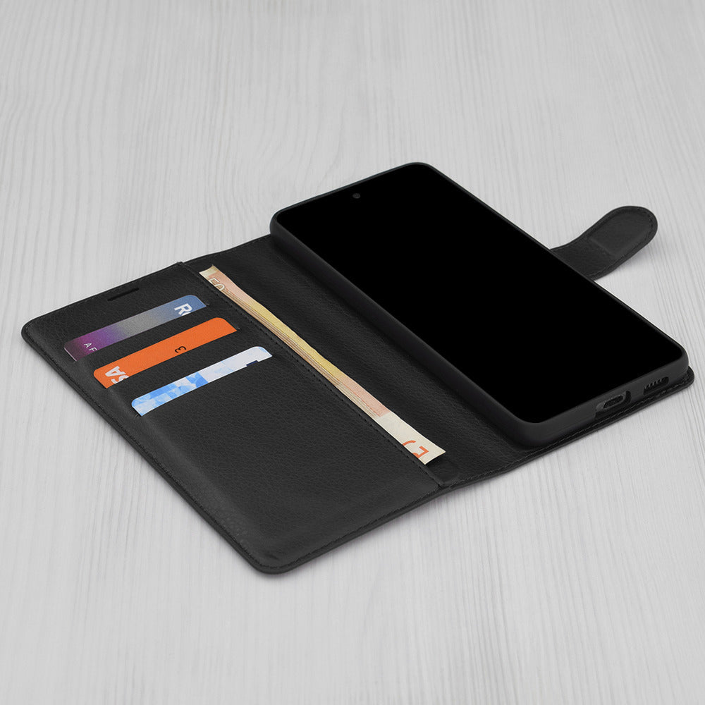 Case for Nothing Phone (3a) Lite, Techsuit, Leather Folio, Black