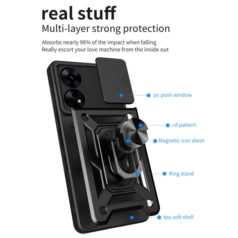 Case for Oppo A78 4G, Techsuit, CamShield, Green