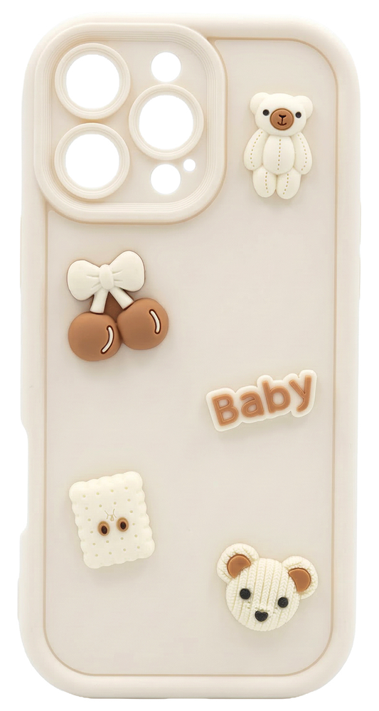 Case for Samsung Galaxy S26 Plus S947, OEM, Ultra Trendy 3D Bear, Beige