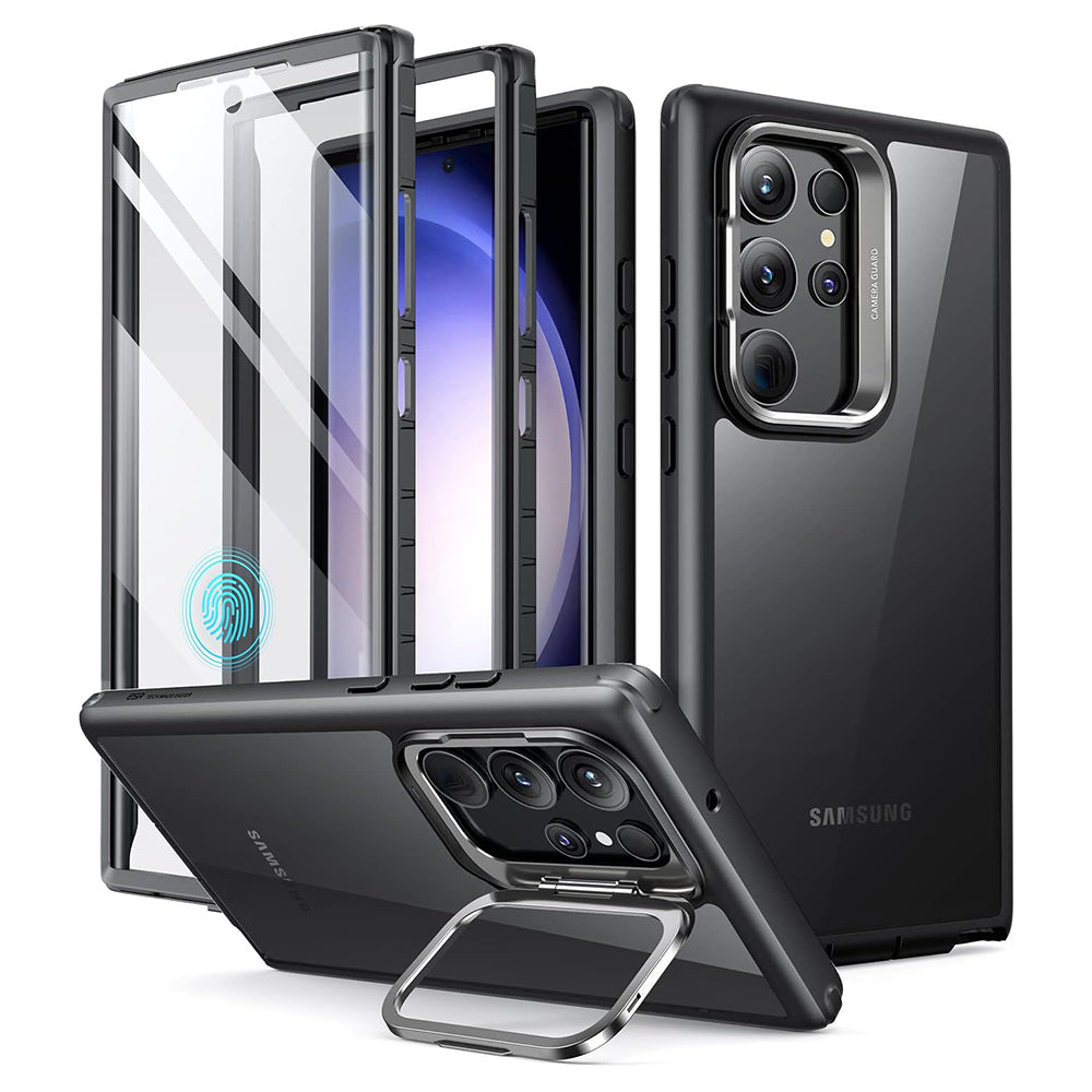 Case for Samsung Galaxy S23 Ultra S918, ESR, Shock Armor Kickstand, Black Transparent