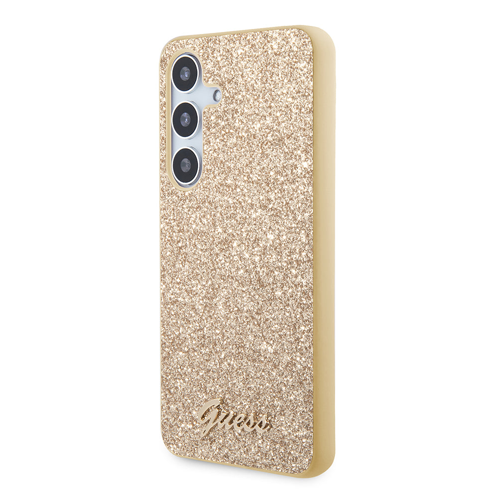 Case for Samsung Galaxy S24+ S926, Guess, Glitter Script, Gold