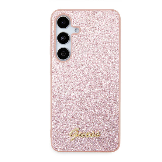 Case for Samsung Galaxy S24+ S926, Guess, Glitter Script, Pink