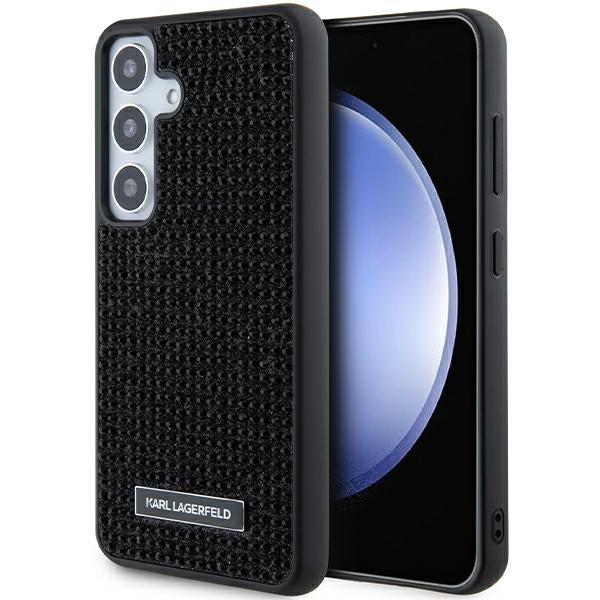 Case for Samsung Galaxy S24+ S926, Karl Lagerfeld, Rhinestone Metal Plate, Black