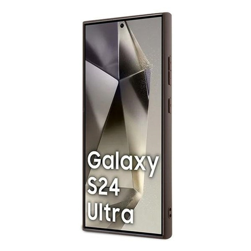 Case for Samsung Galaxy S24 Ultra S928, Guess, 4G Metal Gold Logo, Brown