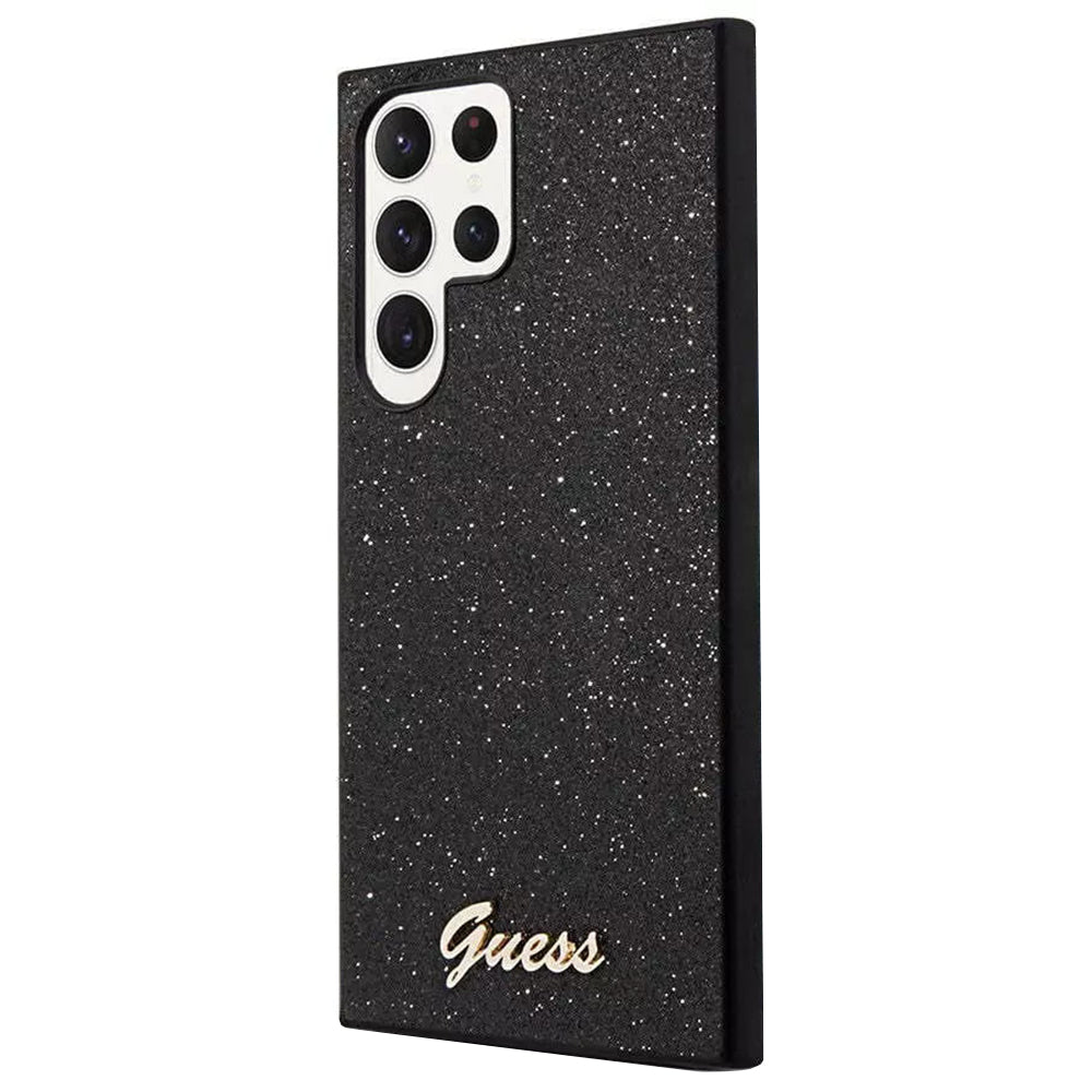 Case for Samsung Galaxy S24 Ultra S928, Guess, Glitter Script, Black