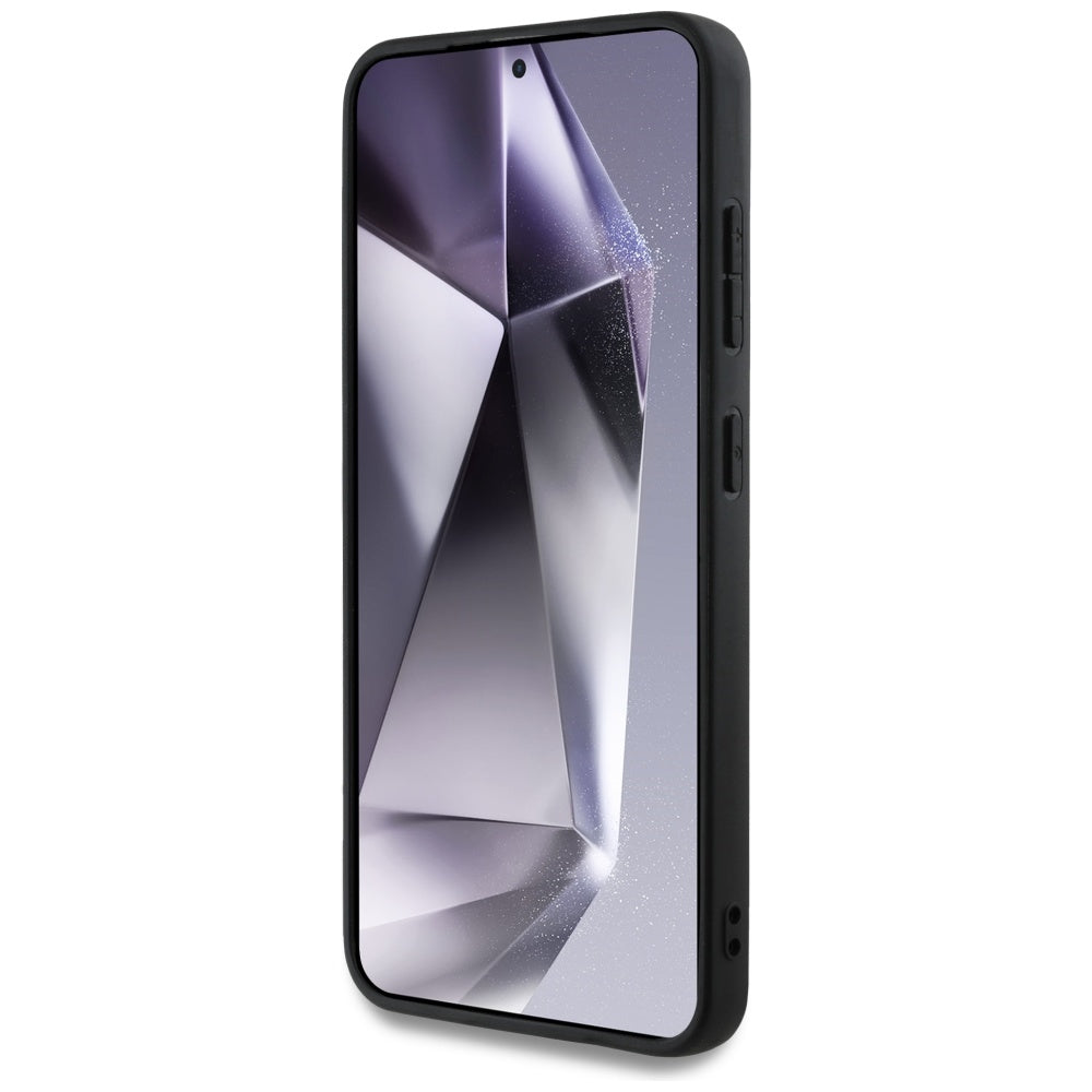 Case for Samsung Galaxy S25 S931, Guess, Grained Hot Stamp 4G Triangle, Black