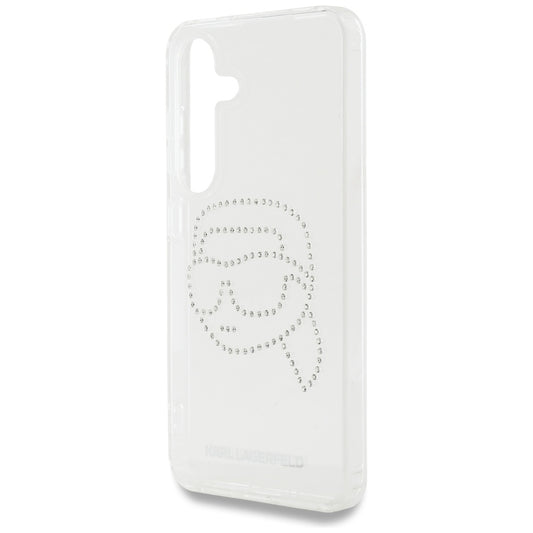 Case for Samsung Galaxy S25 S931, Karl Lagerfeld, IML Rhinestones Karl's Head, Transparent