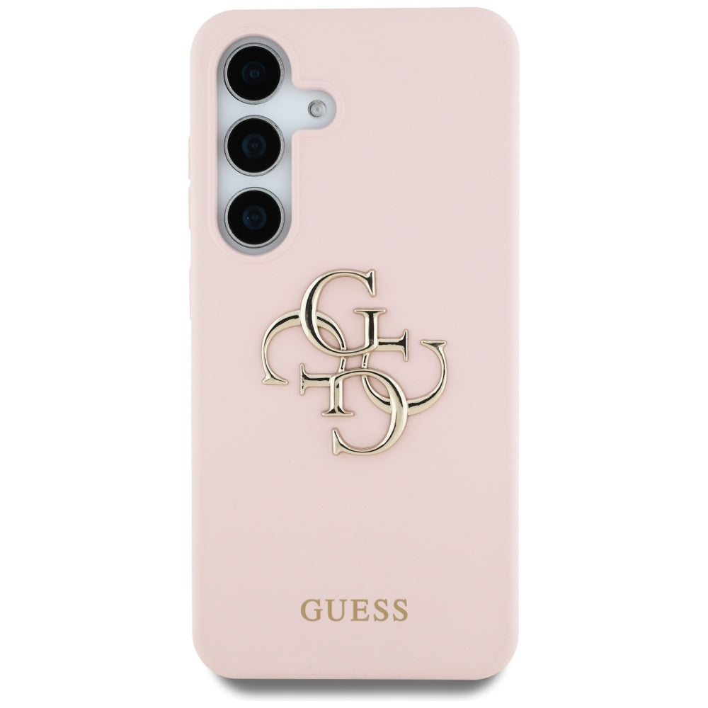 Case for Samsung Galaxy S25 Ultra S938, Guess, 4G Grained Big and Classic Logo, Pink