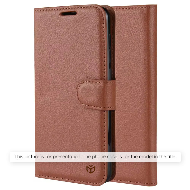 Case for Xiaomi Redmi Note 15 Pro 5G, Techsuit, Leather Folio, Brown