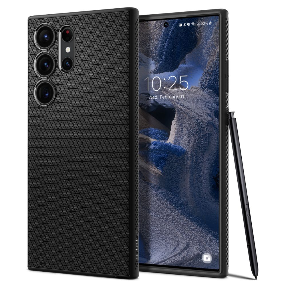 Case for Samsung Galaxy S23 Ultra S918, Spigen, Liquid Air, Matte Black ACS05614