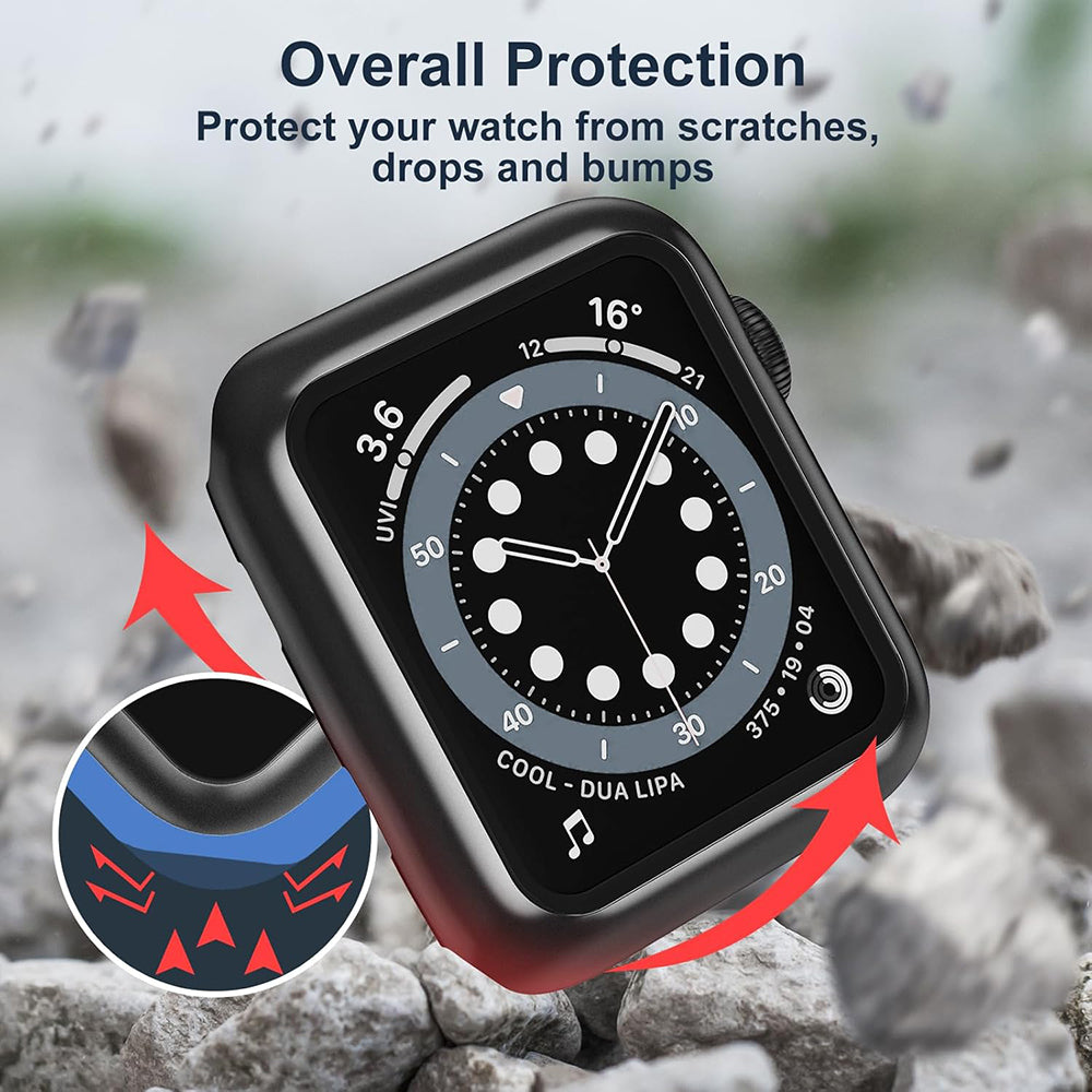 Techsuit Defense360 Pro Case for Apple Watch 38mm Series, Black