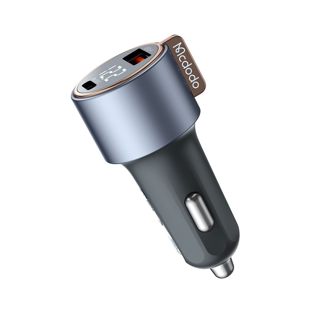 McDodo CC-3690 Venus Display Car Charger, 75W, 3A, 1 x USB-A - 1 x USB-C, Black