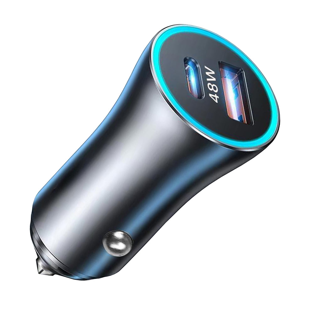 Techsuit C3 RescueVolt Car Charger, 48W, 3A, 1 x USB-A - 1 x USB-C, Gray