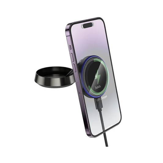 HOCO HW33 Wireless Car Charger, 15W, 1.67A, Grey