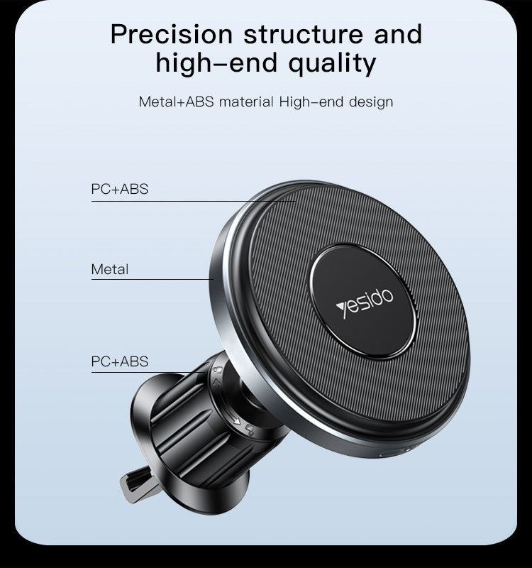 Yesido C190 Wireless Car Charger, 15W, 1.67A, Black