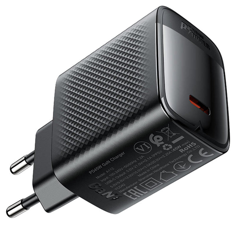 Acefast A112 Network Charger, 45W, 3A, 1 x USB-C, Black